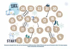 Vorschau - Arbeitsblätter - Schneemann Leiterspiel Würfelspiel - Deckblatt