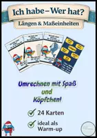 Vorschau - Arbeitsblätter - Klassendomino | Ich habe – Wer hat? | Längen & Maßeinheiten - Deckblatt