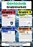Vorschau - Arbeitsblätter - Gentechnik Gruppenarbeit Unterricht: CRISPR, Nutzpflanzen, Medizin, Ethik - Deckblatt