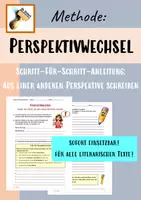Vorschau - Arbeitsblätter - Perspektivwechsel verfassen (Schritt-für-Schritt-Anleitung) Deutsch Klasse 6-10 - Deckblatt