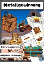 Vorschau - Arbeitsblätter - Metallgewinnung: Erze, Reduktion, Elektrolyse & Recycling - Deckblatt