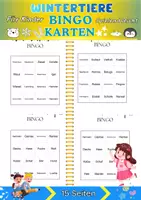 Vorschau - Spiele - Wintertiere Bingo: Spielerisches Vokabeltraining & Sachunterricht: Winterschlaf, Arktis & Heimische Waldtiere - Deckblatt