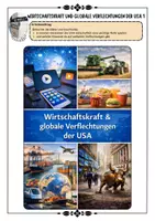 Vorschau - Arbeitsblätter - Die USA - Wirtschaftskraft und globale Verflechtungen der USA : wirtschaftliche Stärke mit Lösungen (Klasse 8 9 10) - Deckblatt