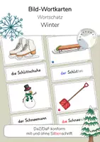 Vorschau - Spiele - 22 Bildkarten/Wortkarten Winter (mit/ohne Silbenschrift) - Deckblatt