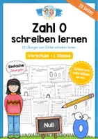 Vorschau - Arbeitsblätter - Zahl 0 schreiben lernen (20 Übungsblätter) - Deckblatt