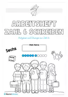 Vorschau - Arbeitsblätter - Zahl 6 schreiben lernen (20 Übungsblätter) - Seite 1