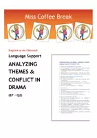 Vorschau - Merkblätter - Analyzing Themes & Conflict in Drama – Language Support | Scaffolds - Deckblatt