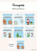 Vorschau - Bildkarten - Feriengrüße Weihnachtsferien / Grußkärtchen - Deckblatt