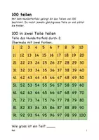 Vorschau - Stundenentwürfe - 100 teilen. Lerne zu dividieren. - Deckblatt