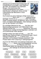 Vorschau - Arbeitsblätter - Gebirge | Lückentext | Erdkunde | Landschaftsformen | Entstehung - Seite 1