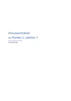 Vorschau - Spiele - Kreuzworträtsel zu Pontes 1 Lektion 7 (Vokabeln) - Deckblatt