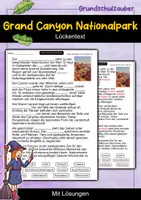 Vorschau - Arbeitsblätter - Grand Canyon Nationalpark | Lückentext | Erdkunde | Nationalpark | USA - Deckblatt