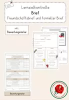 Vorschau - Klassenarbeiten - Lernzielkontrolle Brief - Freundschafts- und formeller Brief - Deckblatt
