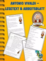 Vorschau - Text - Antonio Vivaldi – Lesetext & Arbeitsblätter (Klasse 4) | Standard + LRS | bunt & schwarz-weiß | Musik & Sachunterricht - Deckblatt