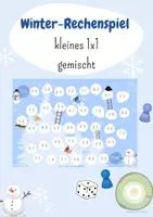 Vorschau - Spiele - Kleine Einmaleins Rechenspiel Winter (1x1) alle Reihen gemischt - Deckblatt