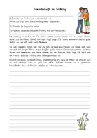 Vorschau - Arbeitsblätter - Geschichte Weiterschreiben Freundschaft im Frühling - Deckblatt