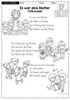 Vorschau - Arbeitsblätter - Es war eine Mutter: Liederarbeitung für den Musikunterricht in der Grundschule (Klasse 1 I Klasse 2) - Seite 1