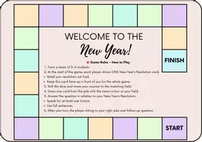 Vorschau - Arbeitsblätter - New Year’s Resolutions – Speaking Boardgame (B1/B2) - Seite 1