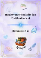 Vorschau - Arbeitsblätter - Inhaltsverzeichnis für das Fach Textilgestaltung - Deckblatt