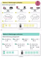 Vorschau - Arbeitsblätter - Übungs-Stationen zu Gleichungen (Escaperoom) - Seite 1