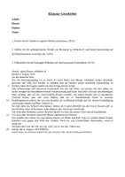 Vorschau - Klassenarbeiten - Klausur Außenpolitik Kaiserreich und 1. Weltkrieg - Deckblatt