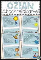 Vorschau - Aufgabenkarten - Ozean Abschreibkartei Klasse 1 - Deckblatt