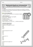 Vorschau - Arbeitsblätter - Mathe Wiederholung Klasse 4 | Neujahr - Seite 1