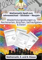 Vorschau - Arbeitsblätter - Mathe Wiederholung Klasse 4 | Neujahr - Deckblatt