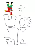 Vorschau - Mal- und Bastelvorlagen - Clown Handstand Bastelvorlagen Fasching/Karneval - Kunst in der Grundschule - Seite 2