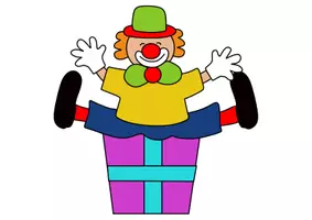 Vorschau - Mal- und Bastelvorlagen - Clown Geschenk Bastelvorlagen Fasching/Karneval - Kunst in der Grundschule - Deckblatt
