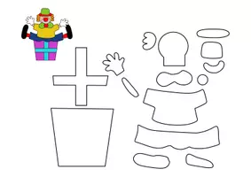 Vorschau - Mal- und Bastelvorlagen - Clown Geschenk Bastelvorlagen Fasching/Karneval - Kunst in der Grundschule - Seite 3