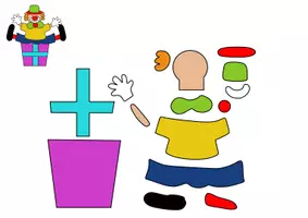 Vorschau - Mal- und Bastelvorlagen - Clown Geschenk Bastelvorlagen Fasching/Karneval - Kunst in der Grundschule - Seite 1