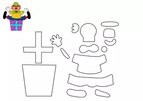 Vorschau - Mal- und Bastelvorlagen - Clown Geschenk Bastelvorlagen Fasching/Karneval - Kunst in der Grundschule - Seite 2