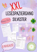 Vorschau - Spiele - XXL Lesespaziergang Silvester - Anlaute, Rätsel, Sätze, Abschnitte uvm. Klassen 1 - 3 - Deckblatt