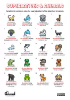 anteprima - Esercizi - SUPERLATIVES & ANIMALS – Worksheet (20 Sentences) - Pagina 2