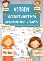 Vorschau - Arbeitsblätter - VERBEN Arbeitsblätter Wortarten Konjugation - Deckblatt