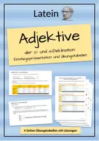 Vorschau - Arbeitsblätter - Lateinische Adjektive der o- und a-Deklination (Einführung und Übungen) - Deckblatt
