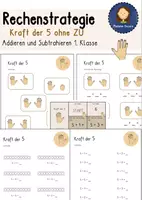 Vorschau - Arbeitsblätter - Rechenstrategie 1. Klasse Kraft der 5 - Deckblatt