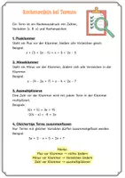 Vorschau - Arbeitsblätter - Terme und Gleichungen - Rechenregeln und Übungsaufgaben - Seite 1