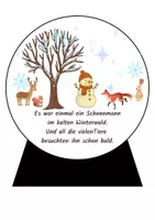 Vorschau - Mal- und Bastelvorlagen - Wintergedicht - 3D Schneekugel - Der Schneemann im Winterwald - Seite 2