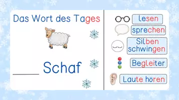 Vorschau - Präsentationen/Tafelbilder - Wort des Tages Tafelbilder zum Thema Winter: DaZ / 1. Klasse - Seite 1