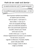 Vorschau - Merkblätter - Parle de ton week-end dernier / Parle de tes vacances (Redemittel für den Stundeneinstieg) - Seite 1