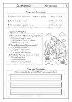 Vorschau - Arbeitsblätter - Lesen: Tiere der Urzeit - Leseverstehen - Seite 3