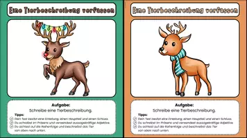 Vorschau - Bildkarten - Tierbeschreibung - 7 Tiere - Karten mit Schreibimpulsen - Seite 2