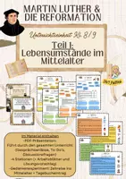 Vorschau - Arbeitsblätter - Leben im Mittelalter (Unterrichtseinheit "Luther & die Reformation") (Kl. 8/9) - Deckblatt