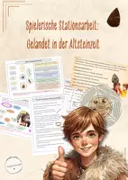 Vorschau - Stundenentwürfe - Die Altsteinzeit - handlungsorientierte Stationsarbeit - auch als Einzelstunden geeignet (Geschichte, Klasse 5/6) - Deckblatt