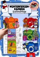 Vorschau - Mal- und Bastelvorlagen - Ferienkamera I Kunstprojekt Winterferien I Weihnachtsferien I Rückblick - Deckblatt