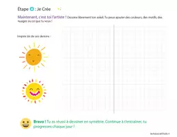 Aperçu - Feuilles d'exercices - Symetrie enfant, soleil à compléter Activités ludique pdf - Page 3