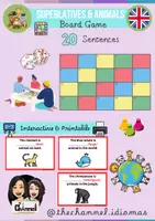 anteprima - Materiale interattivo - SUPERLATIVES & ANIMALS – Board Game (20 Sentences) - Pagina di copertina