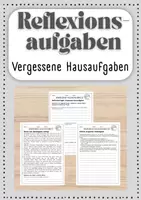 Vorschau - Arbeitsblätter - Reflexionsaufgaben vergessene Hausaufgaben - Seite 1